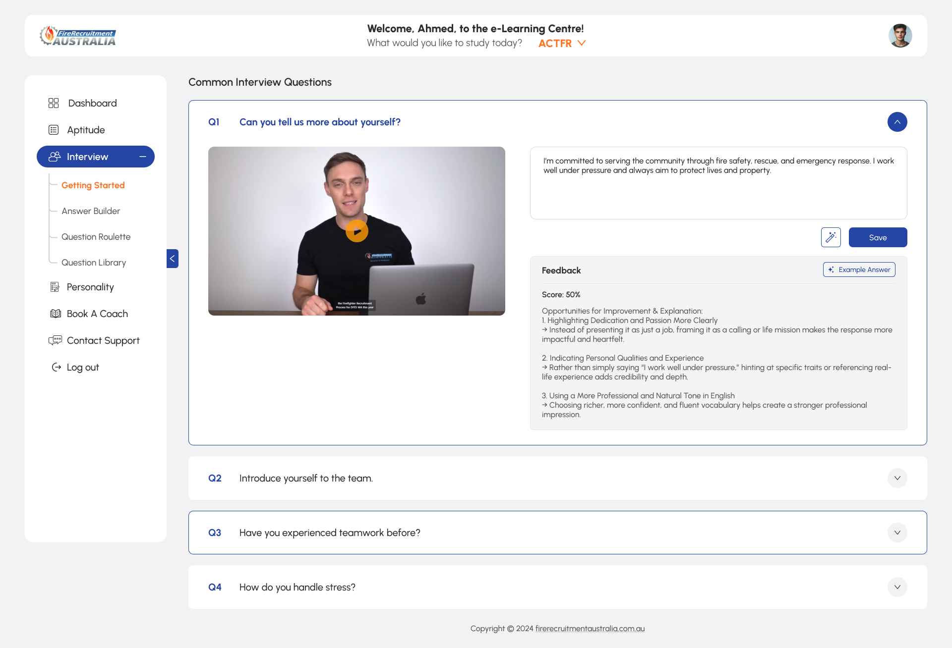 AI-Powered Support: Get instant help starting interview and receive detailed feedback on performance. — preview 6